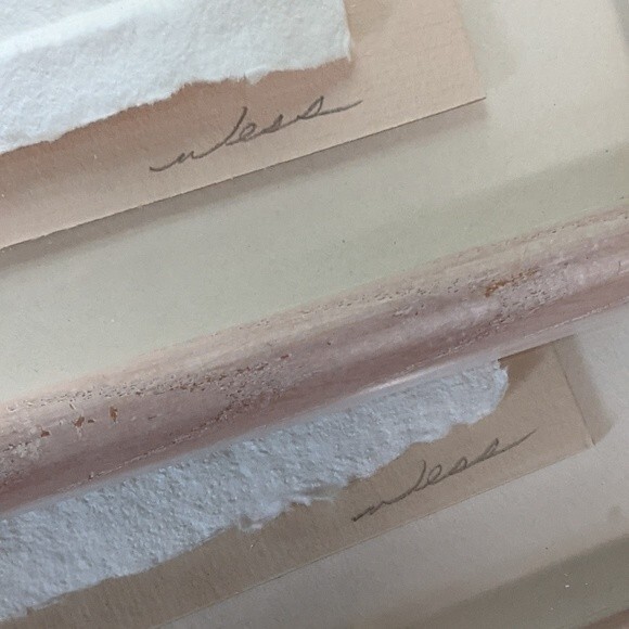 Hand cast paper flowers framed set of 2 Figi graphics signed vintage wall decore - Picture 8 of 9